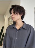 スペインカールセンターパートツーブロックフェードカット
