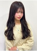 ラベンダーベージュ ダークブラウン 髪質改善 ロングヘア