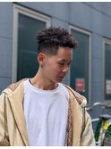 フェードソフトモヒカンマンバンヘアマッシュメンズ