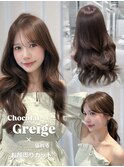 透明感ショコラグレージュ×盛れるシースルーバング
