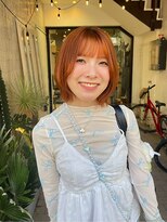 ヘアプレイスソル (HAIR PLACE SoL)&nbsp;透明感オレンジブラウン/ミディアムレイヤー/顔まわりカット