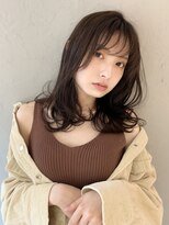 シー(cie) 大人可愛いグレージュふんわりセミディ