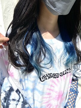 インビテーション(invitation) インナーカラー・オーシャンブル・ブリーチ・ロングヘア