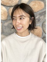 ビュートリアム 七里ヶ浜(BEAUTRIUM)&nbsp;シースルーバング切りっぱなしのミニボブスタイル