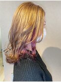 個性的ヘアスタイル/デザインインナーカラー/ピンク