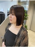 切りっぱなし×ボブ女子×インナーボブ×外ハネ×着物×グレー
