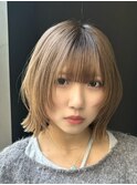 レイヤーボブ/ボブカット/ミルクティーベージュ