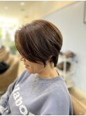 前下がりショートレイヤー