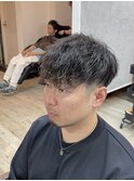 ツイスパ１ヶ月後の前下がりマッシュ[メンズ/池袋東口駅前]