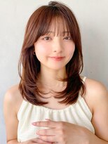 キリ 表参道(kyli)&nbsp;くびれヘア愛されデザインカラー前髪艶感暗めカラーセミディ