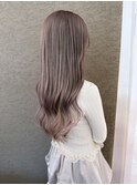 ブリーチ有透明感抜群のピンクベージュカラー♪