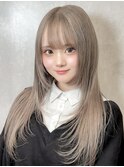 学割ミルクティーベージュグレージュケアブリーチレイヤーカット