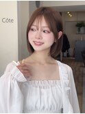 美髪レイヤーカット/くびれ巻き髪/ベージュカラー/縮毛矯正