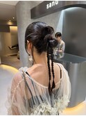 結婚式ヘアセット/ヘアアレンジ/お呼ばれヘア/レイヤーカット