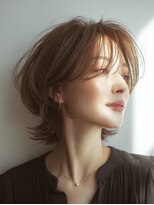ハーツ 青山表参道店(Heart's) 白髪ぼかし脱白髪染め似合わせショートボブ40代50代60代