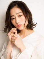 グランシュ 青葉台店(GranCieux)&nbsp;黒髪とも相性◎アップバング×ランダムカールのゆるふわボブディ