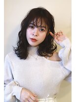 テラスコード(TERRACE CODE) 韓国風前髪×鎖骨ミディアムくびれヘア
