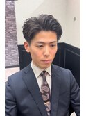 オールバック/パーマ/30代/田町/床屋/理容室/ビジネスマン