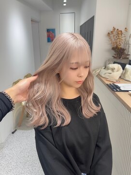 ペレ 渋谷(PELE) デザインカラー/レイヤーカット/ウェットヘア/オリーブベージュ