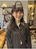 レイヤーパーマ 顔まわりカット 緩めパーマ