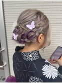 編み込みヘアアレンジ