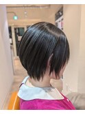 髪質改善ストレートで作る コンパクトショートボブ