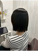 切りっぱなしボブ/簡単スタイリング/ナチュラルヘア/小顔カット