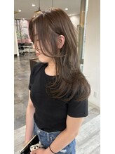 リズム(lysm) ロングレイヤー × オリーブベージュ