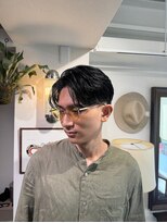 メゾンフォーメン 心斎橋店(Maison for men)&nbsp;センターパート/ニュアンスパーマ/テーパーフェード/刈り上げ