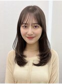 小顔に見せるヘア/オリーブグレー/ココアベージュ/レイヤー