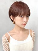 マロンベージュインナーカラーアプリコットオレンジダブルカラー