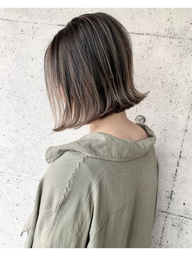 バーチョ(bacio) グレージュハイライト ボブ【Insta→bacio_ozawa】