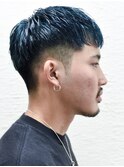 ショートレイヤーかき上げソフトツーブロックビジネス