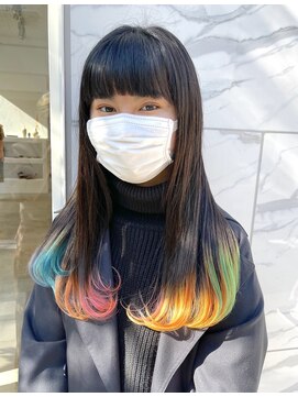 マノハル(MANOHARU) 【わだロング】　派手髪裾カラー　推し色レインボーカラー