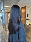 パープルグレージュ レイヤーカット ロング 20代30代40代