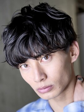 オルト(Altn) 大人の波巻きスパイラルパーマミディアムロングメンズカットヘア