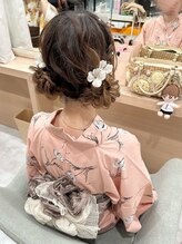 プティクローシェ バイ クオーレ(petite cloche by CUORE)&nbsp;【浴衣ヘア】ツインお団子もこもこヘア