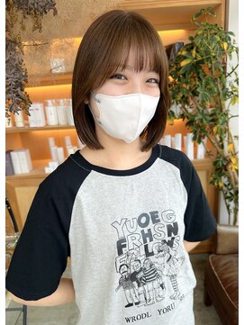 ユラギフロムユイマァル 水島店(YURAGI from YUIMARL) オリーブベージュ×韓国風ボブ