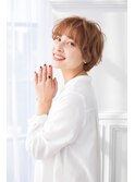 【Totia本通】大人かわいい ウェーブショート×ことりベージュ