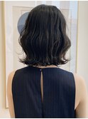 グレージュ/波巻きボブ/20代30代に人気