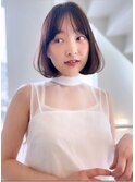 大人ボブフリンジボブワンカールまとまるボブナチュラルブラウン