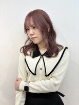 ユーフォリア 渋谷グランデ(Euphoria SHIBUYA GRANDE)&nbsp;ピンクベージュ　ウェーブ巻き　ハイトーン　　シースルーバング