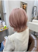 ボブレイヤーピンクベージュ