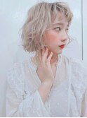 ■SOLセンター南21-1■こなれハイトーン/くせ毛風/ふわふわボブ