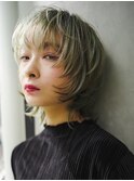 〈m46〉大人ショートハイライト髪質改善キッズカット前髪30.40代