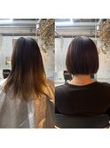 【ステップボーンカット】ビフォーアフターボブスタイル