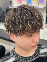 エルマーク 堺東(L-MARK) メッシュハイライトスパイラルパーマツイストパーマツーブロック