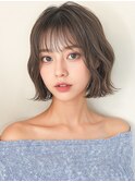 細めハイライト外ハネ小顔エアリーボブパーマp120代30代40代