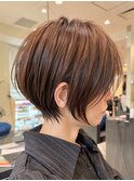 30代40代50代ショート似合わせ白髪ぼかし前髪あり髪型