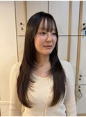 顔まわりレイヤー ロングレイヤー ハッシュカット